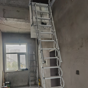 <span class=keywords><strong>Escalera</strong></span> Telescópica Retráctil Manual, Invisible, Plegable, Moderna, de Metal, para Montaje en Pared, con Capacidad de 300 kg, para Viviendas - Product Image 1