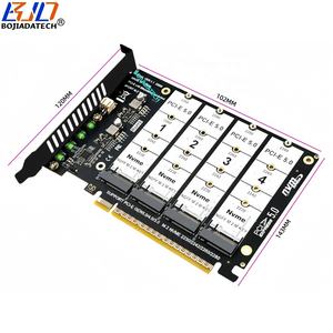 Оптовая продажа: Адаптер расширения PCI-E 5.0 16X на 4* <span class=keywords><strong>M</strong></span>.2 Key-<span class=keywords><strong>M</strong></span> 2280 NVMe SSD, карта расширения GEN5 512 Гбит/с, поддержка PCIe X4x4x4x4 Bifurcation для материнских плат - Product Image 2