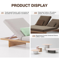 Chaise longue toutes saisons pour hôtels, plages, piscines, mobilier d'extérieur, lit de repos en bois massif avec dossier réglable, mobilier de piscine