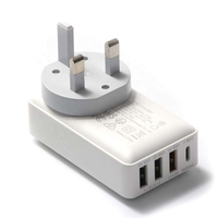 Chargeur mural HNT 32W GaN Slim 4 en 1 3A+1C PD20W QC18W  Charge rapide  Adaptateur secteur OEM ODM pour iPhone Samsung Android