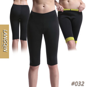 LANQIN Short gainant taille haute en néoprène, culotte de contrôle abdominal, effet remonte-fesses, respirant, effet sauna, rembourré - Product Image 1