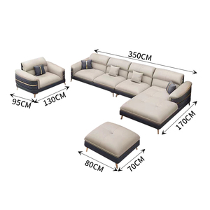 Muebles de Sala de Estar, Juego de Sofás de Cuero en Forma de <span class=keywords><strong>L</strong></span>, Diseño Moderno, Combinación de Sofás para Sala de Estar - Product Image 5