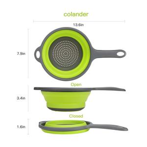 <span class=keywords><strong>Passoire</strong></span> pliable de cuisine, 1 pièce, avec poignée, <span class=keywords><strong>en</strong></span> <span class=keywords><strong>Silicone</strong></span> de qualité alimentaire, peu encombrant - Product Image 2