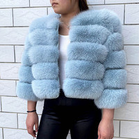 2022 nouveau hiver Crop Style grande taille veste de fourrure femmes réel manteau de fourrure de renard