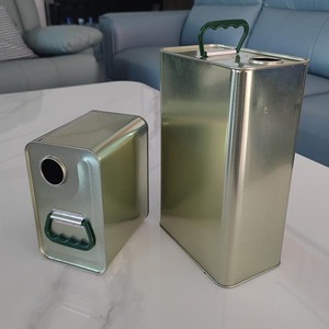 Bidons en fer blanc de 2L à 5L pour huile de palme et d'olive raffinée, conteneurs rectangulaires en fer blanc pour usage <span class=keywords><strong>alimentaire</strong></span> - Product Image 1