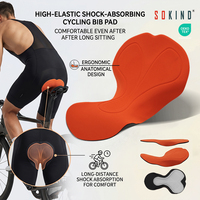 Coussinets de cyclisme pour hommes à séchage rapide, respirants, écologiques, avec coussinets en gel antichoc, en Spandex/Nylon, sans coutures, par sublimation