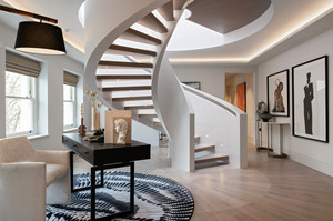 Escalier en marbre courbé de luxe <span class=keywords><strong>Helico</strong></span> avec éclairage LED à capteur de Foshan - Product Image 6