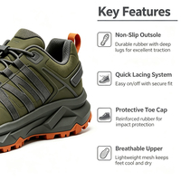 Sepatu Hiking OEM Custom Unisex dengan Tali Cepat, Anti Air, Anti Benturan, Sneakers Trekking Anti Selip, Sol Tebal untuk Segala Medan