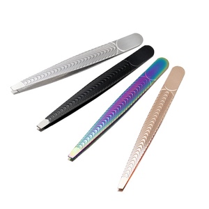 Professional Stainless Steel Tip Eyebrow Tweezers with Non-Slip Handles for <b>Beard</b> Facial Hair Removal GZ RTS Bulk Mixed Order - Product Image 2