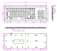 Clavier en acier inoxydable, fabrication d'usine, kiosque métallique IP66, pavé tactile, mini clavier rétroéclairé usb