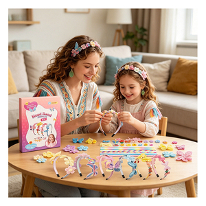Girls Hair Hoop <b>Art</b> Set DIY Mermaid Crown <b>Sequin</b> Charms Rhinestone Decoration Birthday Party Gift Toy Pack Box - Product Image 6