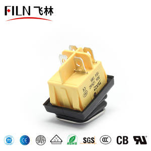 FILN निविड़ अंधकार 4 पिन दो गति नाव स्विच बंद पर फ्रेम 30A के साथ 12V एसी 22x30mm चांदी पेंट एलईडी निविड़ अंधकार घुमाव स्विच - Product Image 3