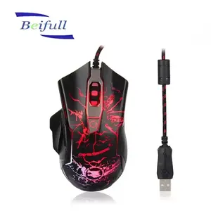 High Quality USB Wired 6d gaming mouse with flashing led light made in China