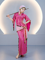 Nouvel ensemble de costumes de danse du ventre Saidi Baladi à rayures, robe de danse orientale égyptienne Assaya avec canne, robe de scène pour femmes