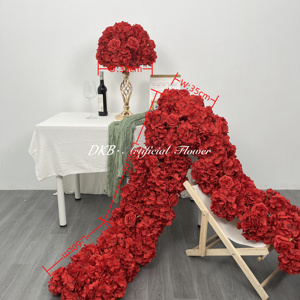 2024 dernière tendance soie matériel décoration de fête de mariage bébé souffle fleur artificielle coureur en vrac - Product Image 2