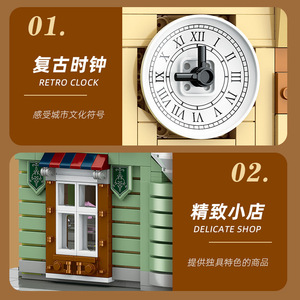 GANRAKU Grand Clock Tower Square Modular Building Set 3023PCS Premium European Street Architecture Display Model for Adult Collection - Product Image 3