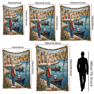 Couverture en flanelle à motif floral de paon, couverture de repos, couverture respirante et douce pour la peau, idéale pour les voyages, le camping, impression personnalisée OEM ODM - Product Image 6