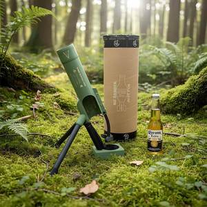 Nouveauté d'usine : Ouvre-bouteille de bière style mortier, lanceur de capsules amusant pour fêtes, barbecues et ouverture de boissons - Product Image 1