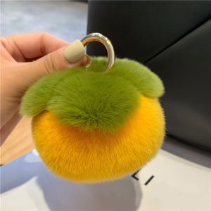 2025 anneau pendentif bibelots cadeau mignon doux pêche réel Rex lapin fourrure porte-clés en peluche balle jouet porte-clés en peluche balle prêt à expédier - Product Image 6
