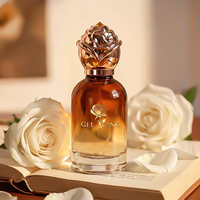 Flacon de parfum en verre rond personnalisé pas cher, transparent rose, 30 ml, 50 ml, flacon de parfum en verre 100 ml, flacon de parfum vide avec couvercle