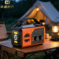 Radio d'urgence OEM 20000mAh à manivelle, alimentée par énergie solaire, FM AM NOAA, haut-parleur, lampe torche LED, type C, appareil portable pour l'extérieur