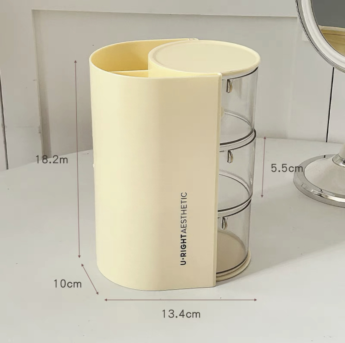 Cream White - Three-Layer [Two-in-One Storage]