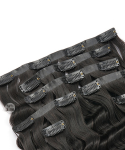 DeepWave Remy Grade Seamless Clip-Ins 100% Cheveux Humains Cambodgiens Machine Double Trame HD pour Fermeture Kinky Curly Hair - Product Image 5