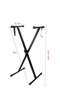 Accessoire de support de <span class=keywords><strong>clavier</strong></span> électronique Support de <span class=keywords><strong>clavier</strong></span> <span class=keywords><strong>en</strong></span> forme de <span class=keywords><strong>X</strong></span> avec démontage à barre unique Réglage à sept niveaux pour tube unique - Product Image 5