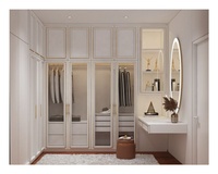 Lit d'enfant moderne 5 portes en bois Armoire pour enfants Mobilier de chambre à coucher avec miroir Bureau