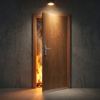 Porte en bois ignifugée longue durée, vente en gros d'usine. Excellent pour les projets hôteliers et les chantiers de construction résidentielle.