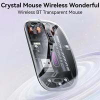 Yesido KB29 Mouse Nirkabel Bluetooth Transparan Mode Ganda (Putih)
