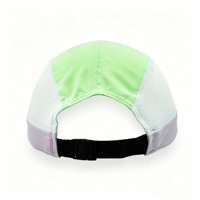 Gorras de Running Ligeras de Nailon con Parche de Cuero Personalizado, Transpirables, Unisex, de 5 Paneles, de Poliéster, con Hebilla Ajustable