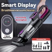 Aspirateur à main sans fil, forte aspiration de 18000 Pa, lumière LED, filtre rechargeable et lavable pour le nettoyage de la maison, des animaux domestiques et des voitures