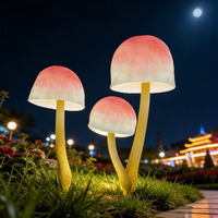 LED Simulations-Pilzlampe IP65-Zertifiziert Leuchtende Mädchenrosa Modellierung Dekorative Garten- und Sehenswürdigkeiten-Beleuchtung für Kulturtourismus