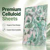 Vente en gros usine : Plaque d'acétate de cellulose vert émeraude à motif spirale abalone, format personnalisé pour artisanat et accessoires musicaux