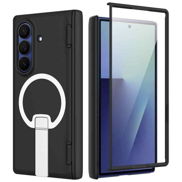 Magnetic Kickstand Clear Shockproof Case For Samsung Galaxy Z Fold 8 Wireless Charging Foldable Cover