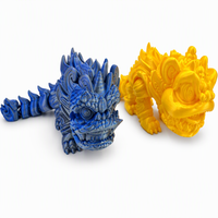 Figurine de lion chinois articulée imprimée en 3D en gros, statue de lion porte-bonheur oriental, décoration cadeau en vrac