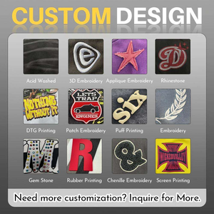 Benutzer definierte Vintage 100% Baumwolle Französisch Terry Fleece Heavyweight Boxy Fit mit Pelz Kapuze Stickerei Patch Edelstein Zip Up <span class=keywords><strong>Hoodie</strong></span> - Product Image 5