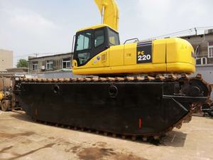 Escavatore Anfibio Swamp Buggy Komatsu PC220-7 in Buone Condizioni con Braccio Lungo 18m Utilizzato per Dragare Fiumi - Product Image 6