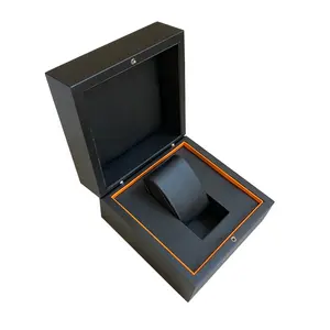 Boîte en bois noir mat, coffre de montre simple, personnalisé comme cadeau