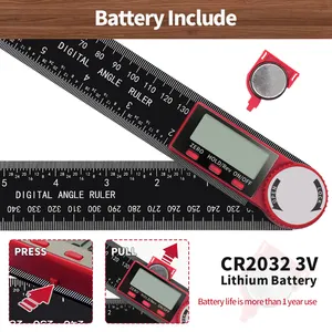 Plastic Angle Finder Carpenter Woodworking Tools Goniometer Ruler Carbon Multi Angle 2 In 1 Angle Gauge 200mm Digital Protractor