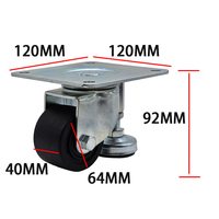 Roulettes pivotantes de 2,5 pouces en PP, robustes, réglables en hauteur avec pieds horizontaux pour tables, machines et meubles
