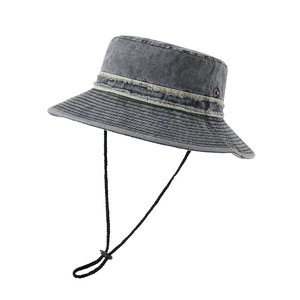 Chapeau de pêcheur en denim gris vert, protection solaire, chapeau unisexe pour l'extérieur - Product Image 1