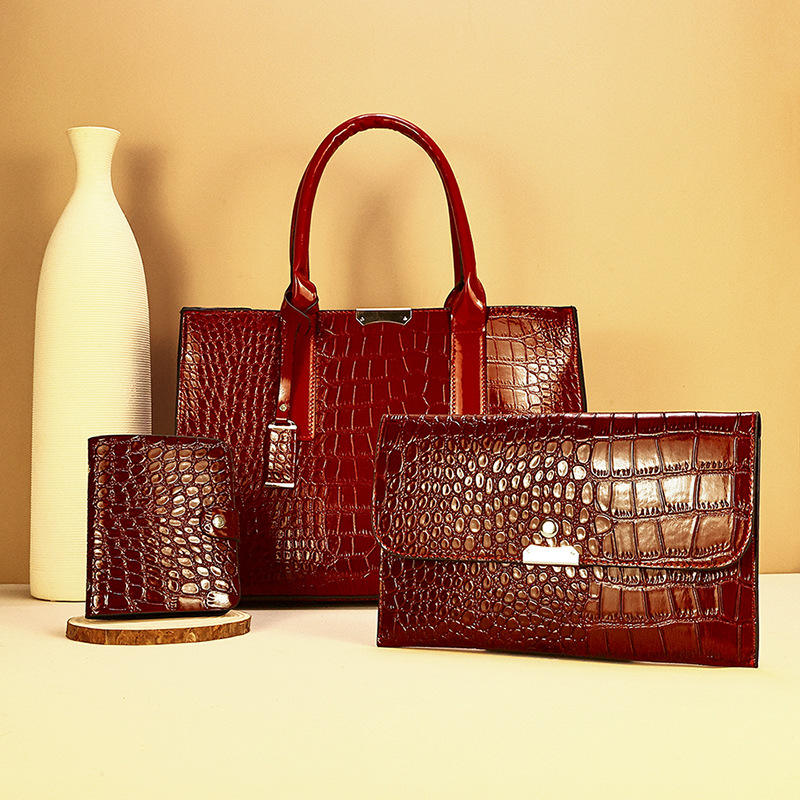 Burgundy three-piece suit