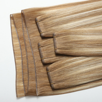 Nouvelles extensions de cheveux naturels Genius Weft invisibles, cheveux russes Remy bruts alignés sur les cuticules, trame super fine nouée à la main, balayage