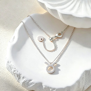 Collar <span class=keywords><strong>de</strong></span> Acero Inoxidable <span class=keywords><strong>de</strong></span> Lujo con los 12 Signos del Zodiaco, Collar Clásico con Colgante <span class=keywords><strong>de</strong></span> Plata y Circonita para Mujer, Regalos <span class=keywords><strong>de</strong></span> Joyería - Product Image 5