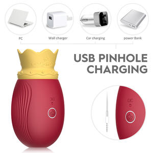 Vibrador en Forma de Corona para Mujer, Estimulador de Lengua, Color Rosa, Estimulador de Pezones, Clítoris y Succión, Juguete Sexual para Adultos - Product Image 5