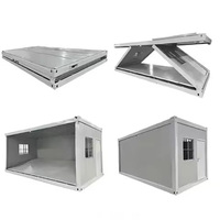 Conteneur pliable à installation rapide, transport pratique, résistant aux chocs, pliable, 20 pieds, avec salle de bain ou douche, maison conteneur