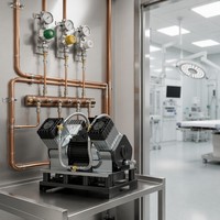 4V-D50-2.2KW-220V/380V Ölfreier Luftkompressor Ladepumpe Kolbentyp Geräuscharm Auto-Reparatur Dekorations-Luftkompressor