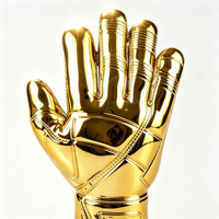 Trofeo Personalizado del Mejor Portero, Guante de Oro, Metal Brillante, Grabado Personalizado, Premio Anual de Fútbol